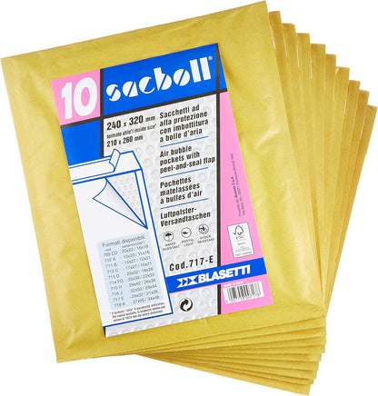 Blasetti 717/E Padded Bags, Air Bubbles, Useful Size, 10 Pieces