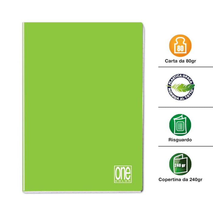 Blasetti One Colour A5 Lined Notebook, 0Q Squared 5 mm with Margin, Maxi Books with JollyPage, Pack of 10, 80 g Paper, Plain Cover