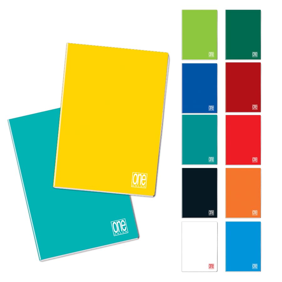 Blasetti One Colour A5 Lined Notebook, 0Q Squared 5 mm with Margin, Maxi Books with JollyPage, Pack of 10, 80 g Paper, Plain Cover