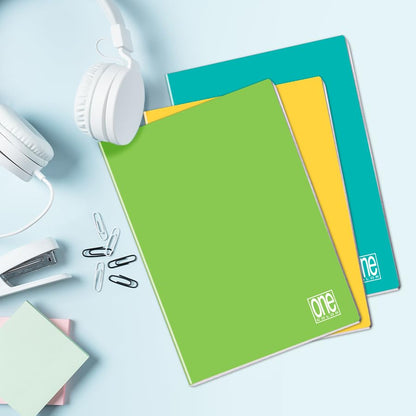 Blasetti One Colour A5 Lined Notebook, 0Q Squared 5 mm with Margin, Maxi Books with JollyPage, Pack of 10, 80 g Paper, Plain Cover