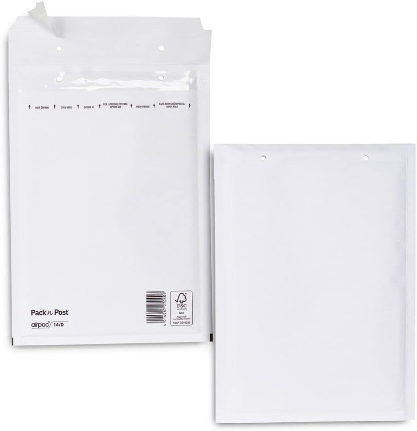 Selection Varzi Padded envelope kraft white 200x220mm useful size 160x180mm 10pcs