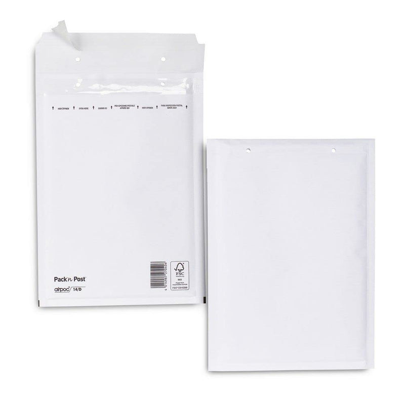 Selection Varzi Padded envelope kraft white 200x220mm useful size 160x180mm 10pcs