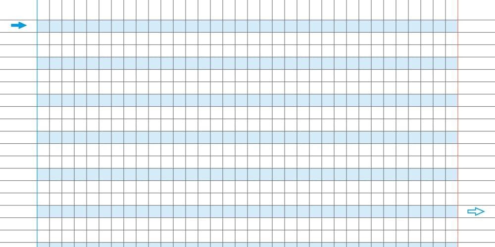 Blasetti - 6 Maxi-Heft DIDATTICI One Color. Papier 100g, 72 Seiten + Vorsatzblatt, Jolly Page, ideal für Dysgraphie, gemischte Farben - Karos (0Q+)