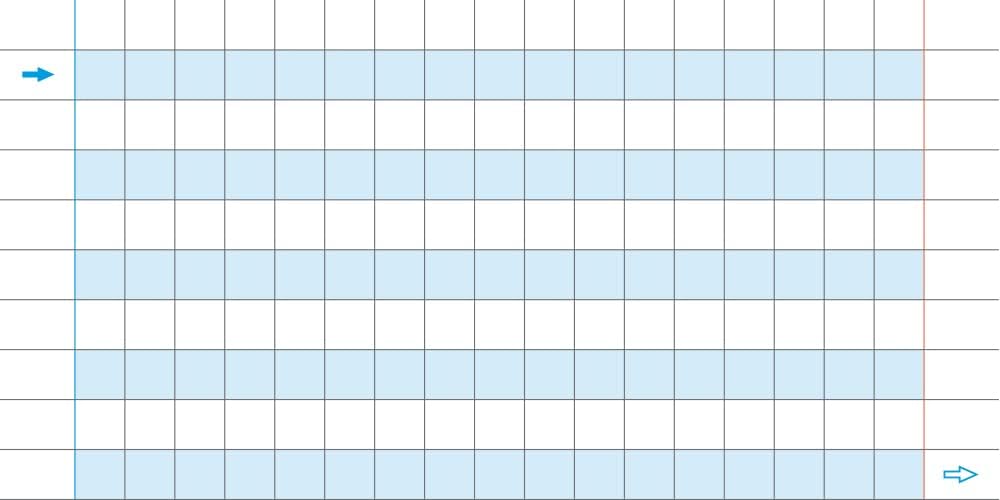 Blasetti - 6 Maxi-Heft DIDATTICI One Color. Papier 100g, 72 Seiten + Vorsatzblatt, Jolly Page, ideal für Dysgraphie, gemischte Farben - Karos (10M)