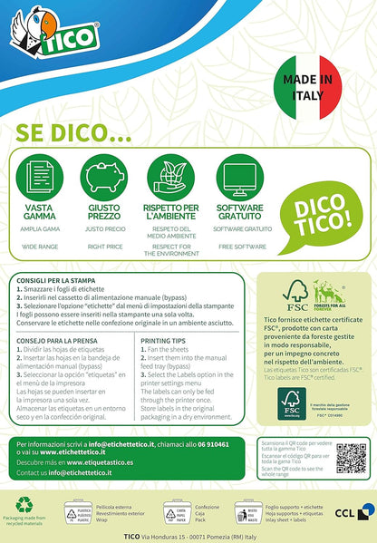 Tico LP4W - 10574 Multi-Use Labels 105 x 74 mm White