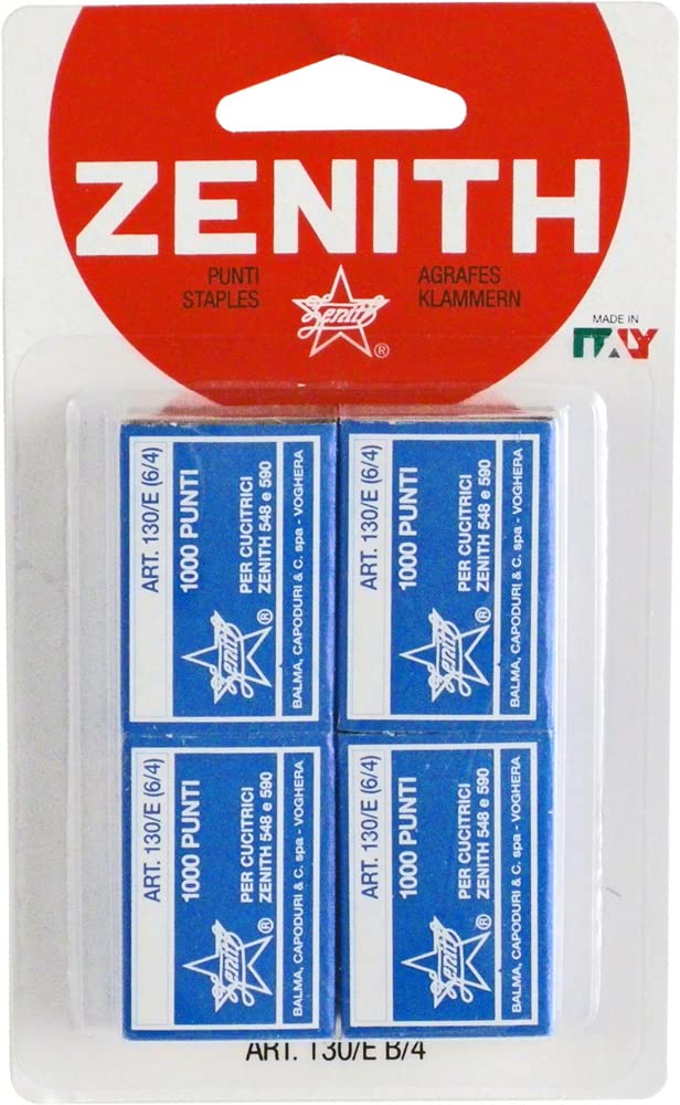 Heftklammern ZENITH Art. 130/E B/4 Blister - Inhalt 4 sc. 1.000 Heftklammern