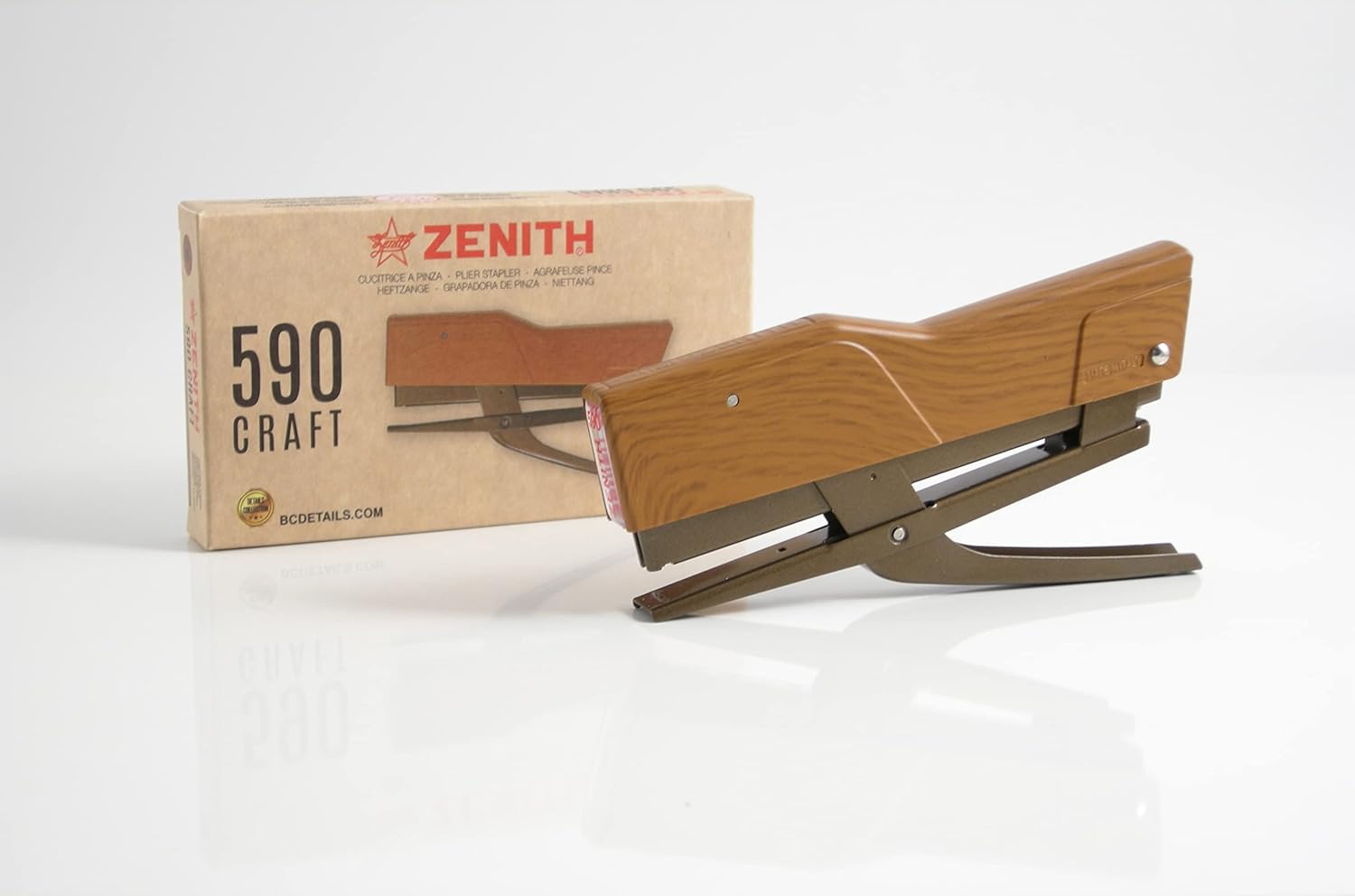 Stapler ZENITH 590 Craft Cap in Wood Color with Brilliant Iridescent Gold Body Paint