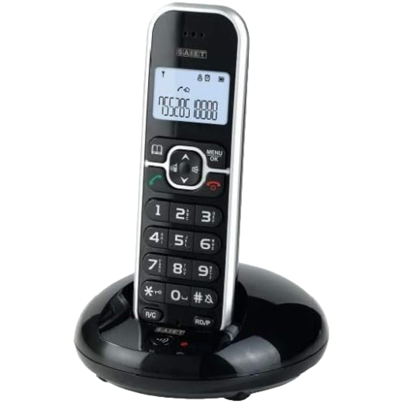 SAIET - Telefono Cordless Casa e Ufficio 3660 LEM - Cordless con Vivavoce e Audio Amplificato - Telefono Cordless con Tasti Grandi e Schermo Intuitivo 13500789