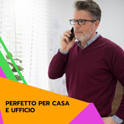 SAIET - Telefono Cordless Casa e Ufficio 3660 LEM - Cordless con Vivavoce e Audio Amplificato - Telefono Cordless con Tasti Grandi e Schermo Intuitivo 13500789