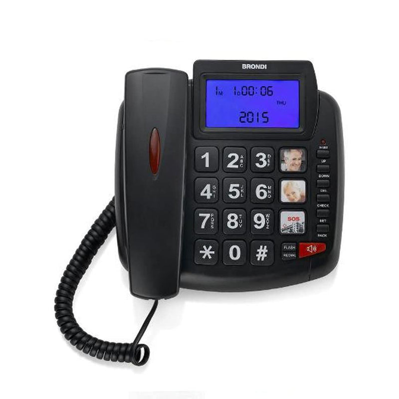 Brondi Bravo 90 LCD Telefono Fisso, Nero