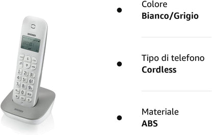 BRONDI, Gala Telefono Cordless, Bianco/Grigio