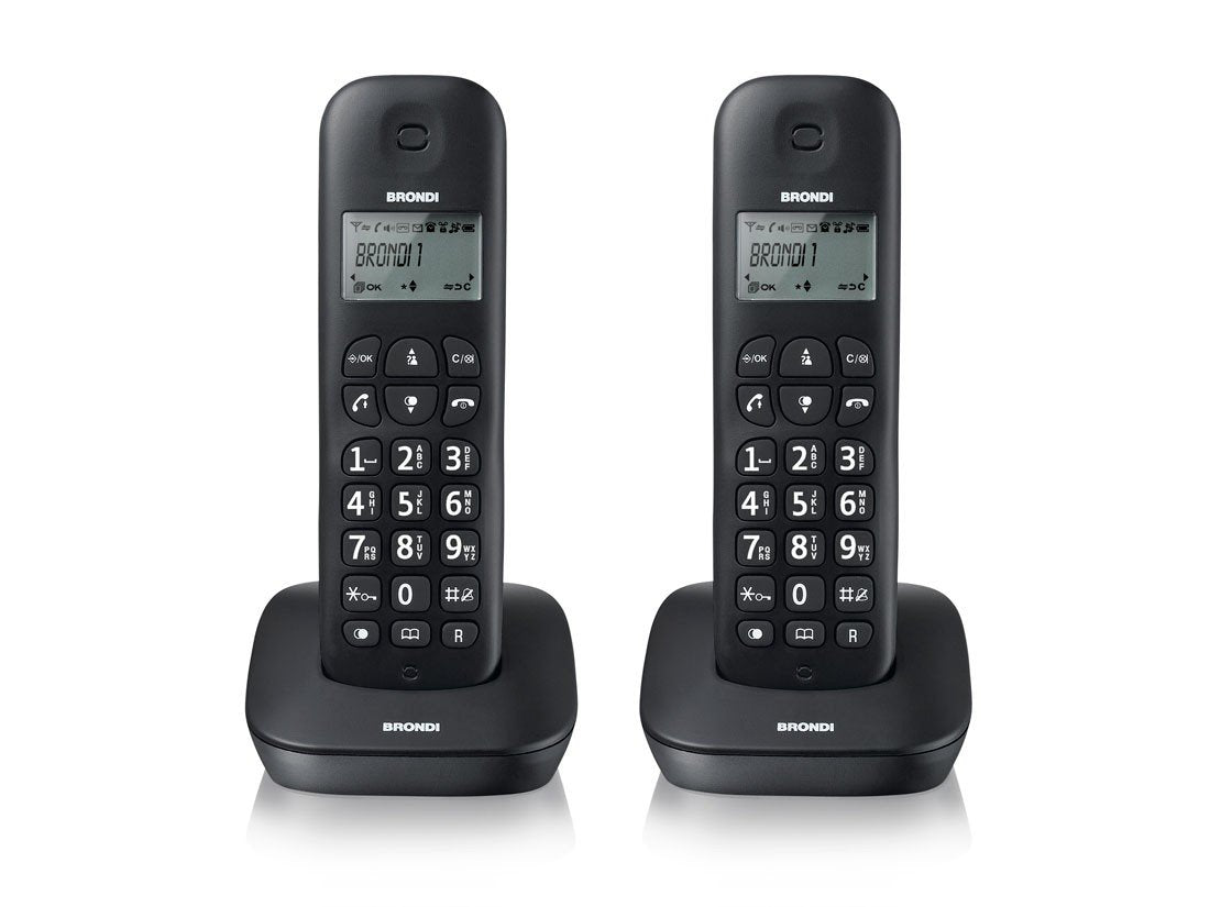 Brondi Gala Twin Telefono Cordless, Funzione ECO DECT, Nero Gala Twin Nero
