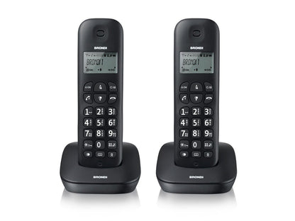 Brondi Gala Twin Telefono Cordless, Funzione ECO DECT, Nero Gala Twin Nero