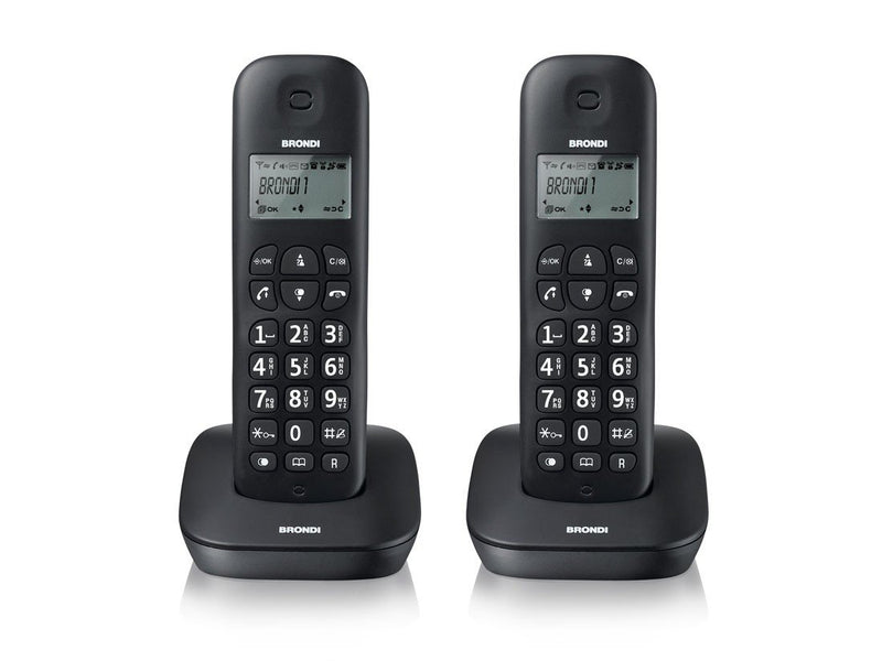 Brondi Gala Twin Telefono Cordless, Funzione ECO DECT, Nero Gala Twin Nero