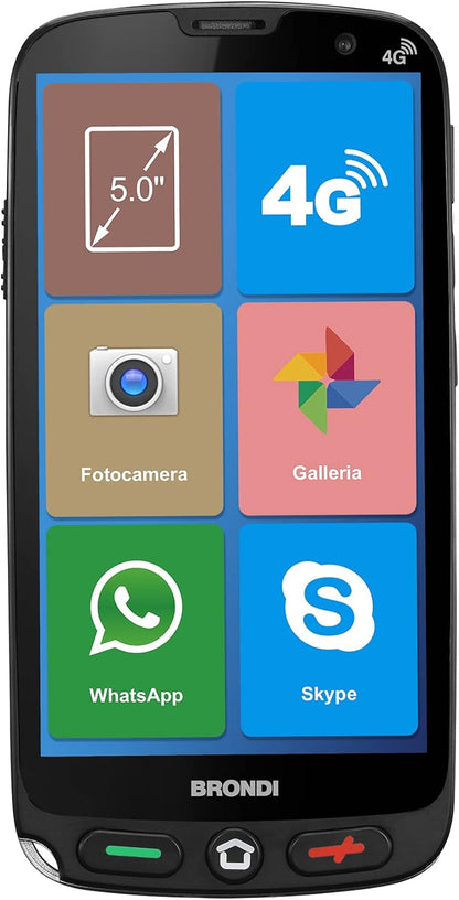 Brondi Amico Smartphone XS 12,7 cm (5") Double SIM Android 10.0 4G USB Type-C 1 Go 8 Go 2200 mAh Noir