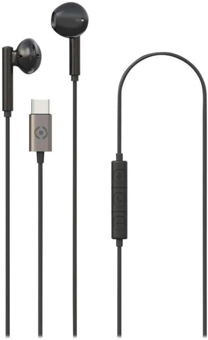 Celly 982G000112715 Up1100-headphones with Microphone up1100typecbk, Black