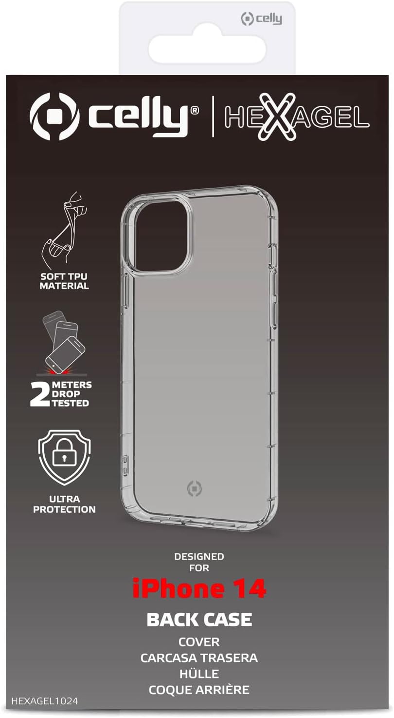Celly Cover Hexagon iPhone 14 Transparent