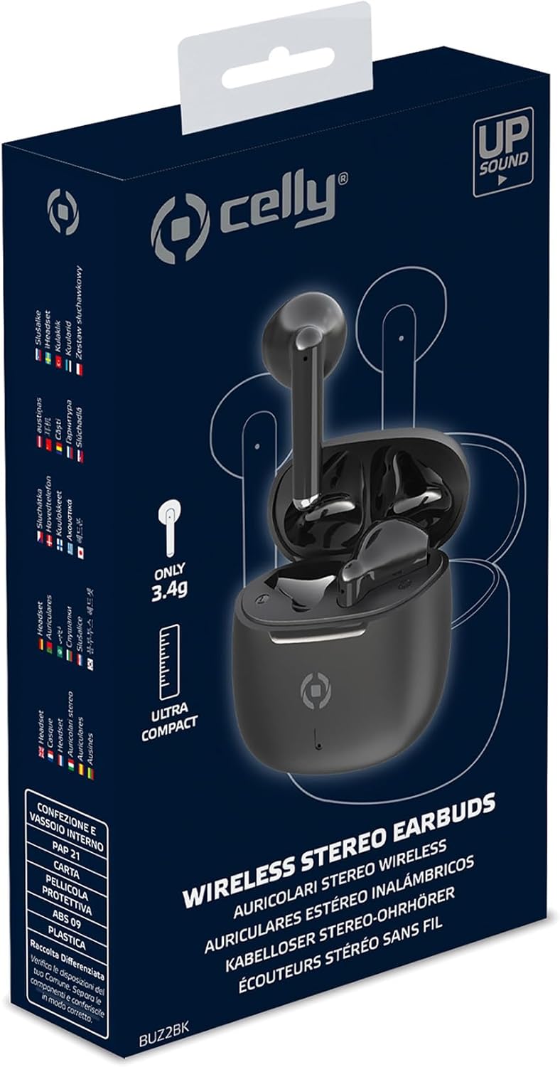 Celly BUZ2 Bluetooth Headphones with Microphone Black