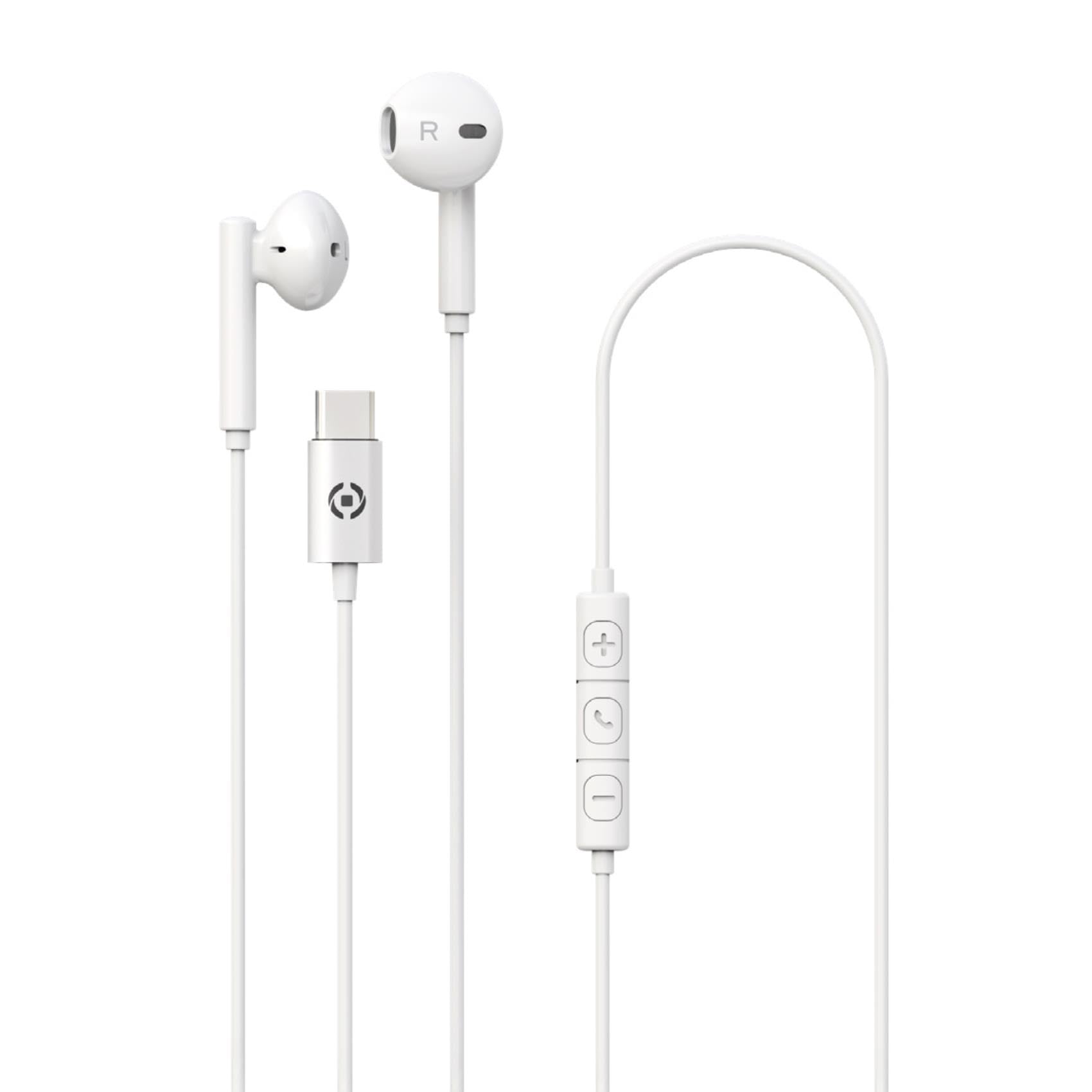 Celly Stereo Earphones USB-C WH UP1100TYPECWH