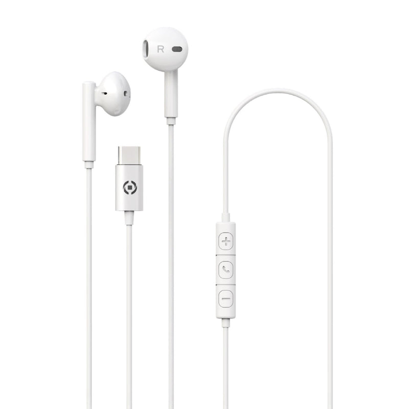Celly Stereo Earphones USB-C WH UP1100TYPECWH