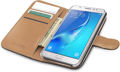Celly Wally Eco Leather Wallet Case with Card Folder for Samsung Galaxy J5