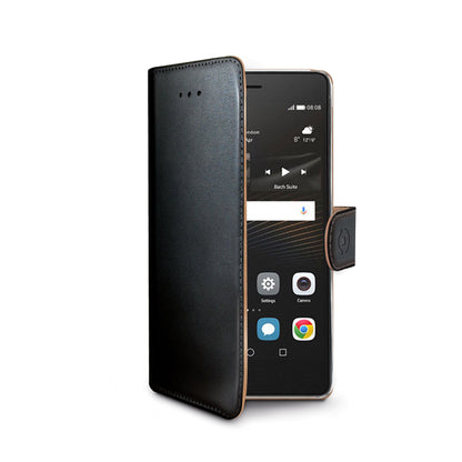 Celly WALLY564 Wally Faux Leather Book Case for P9 Lite, Black