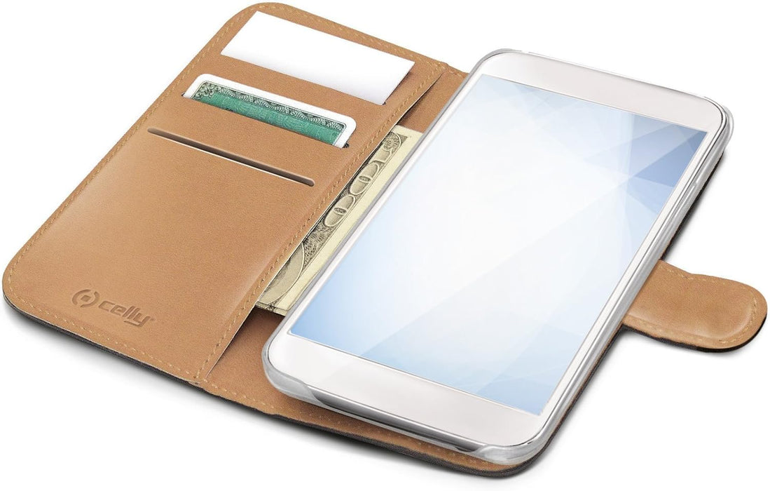 Celly WALLY564 Wally Faux Leather Book Case for P9 Lite, Black