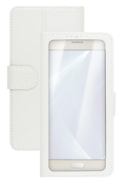 Celly UnicaView Universal Case with Front Window with Slide Touch System for 4.5"-5.0" Smartphone - White