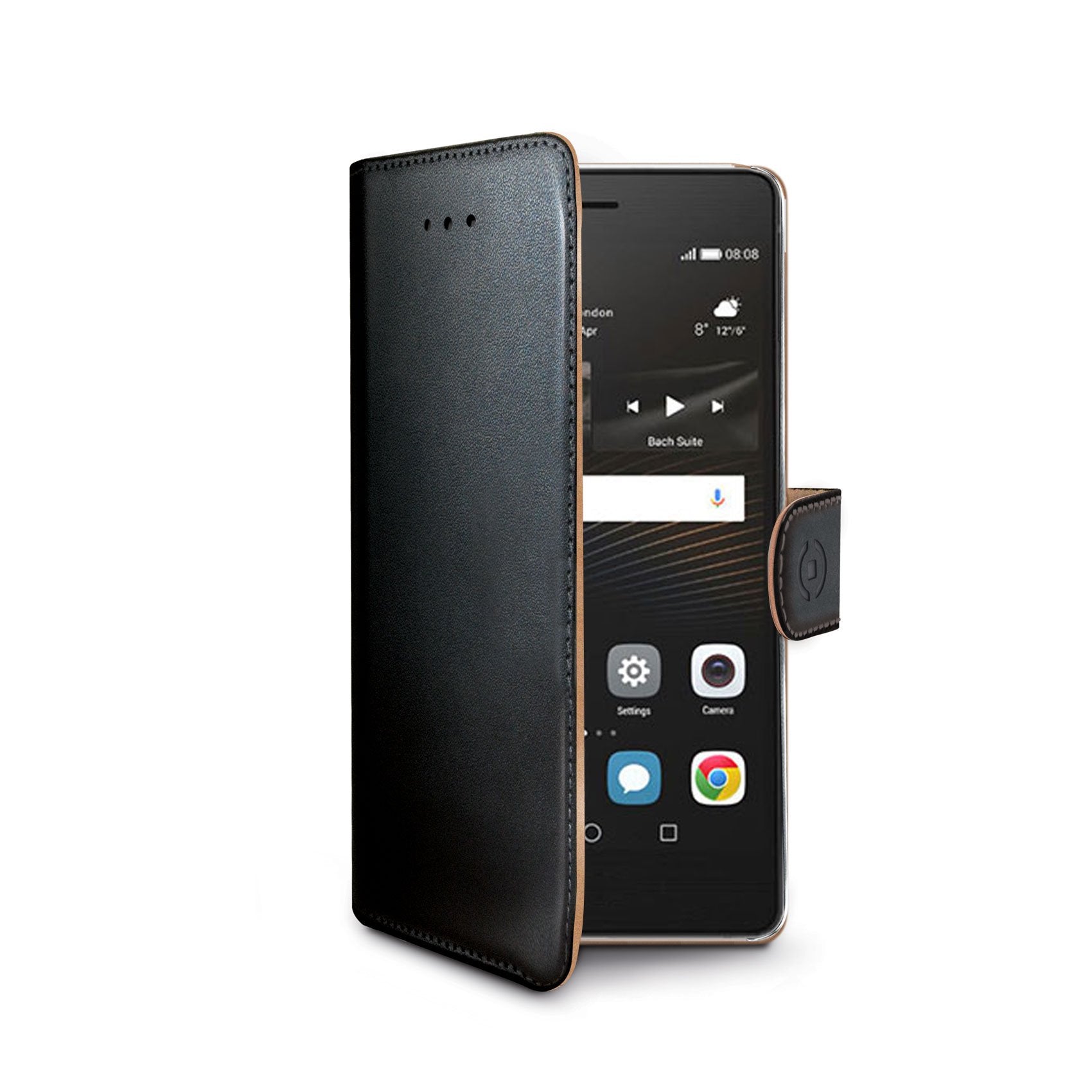 Celly Wally WALLY582 PU Leather Flip Case Cover Pouch For Huawei P9 Plus, Black