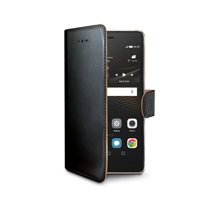 Celly Wally WALLY582 PU Leather Flip Case Cover Pouch For Huawei P9 Plus, Black