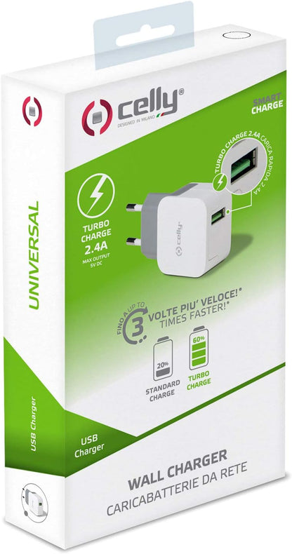 Wall Charger Celly 12 W White