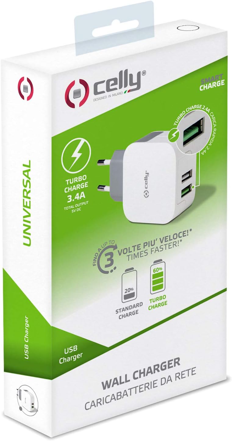 Travel Charger DUAL, 1x Turbo 2.4A, 1x 1A Universal