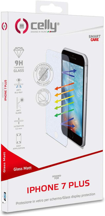 Celly Protective Antiblueray Glass Screen Protector for iPhone 7 Plus - Matt