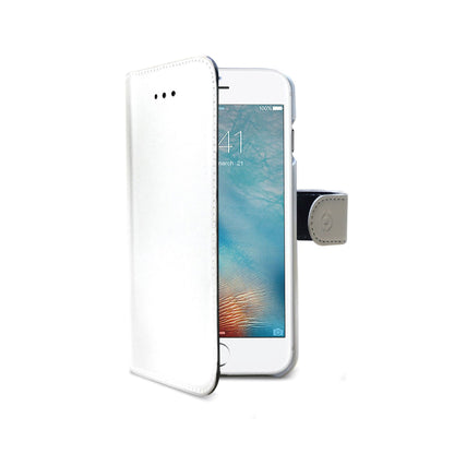Celly WALLY Wallet Case Cover with Built-In Stand Function for iPhone 7 - White