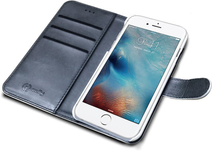 Celly WALLY Wallet Case Cover with Built-In Stand Function for iPhone 7 - White