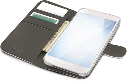 Celly WALLY Wallet Case Cover with Built-In Stand Function for iPhone 7 - White