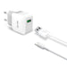 Celly TCUSBTYPEC 2.4A Network Charger with Type C Cable - White