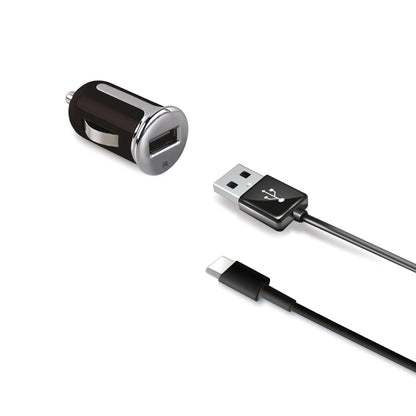 Celly CCUSBTYPEC Universal Car Charger with USB Type C Cable, Black