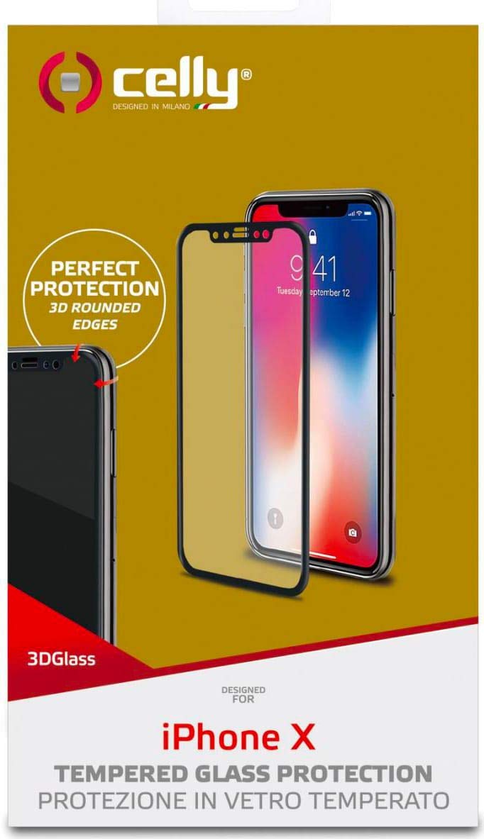 Celly 3d Glass Iphone X BK