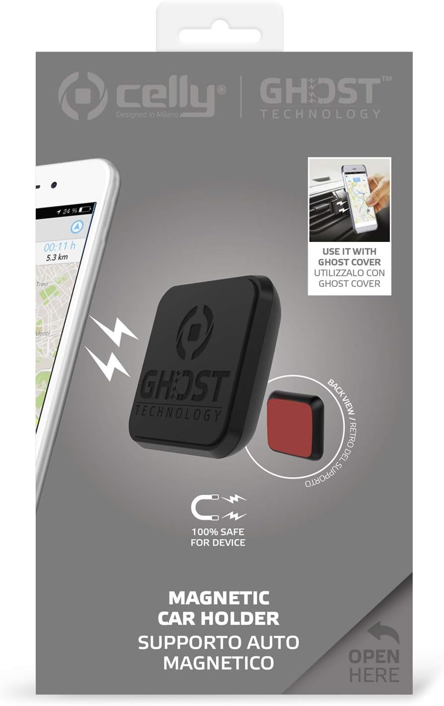 Celly GHOSTFIX Magnetic Car Mount with Adhesive Pad - Black
