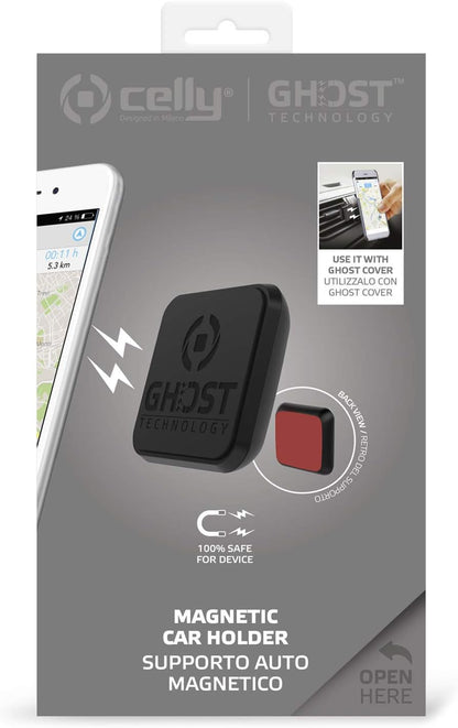Celly GHOSTFIX Magnetic Car Mount with Adhesive Pad - Black