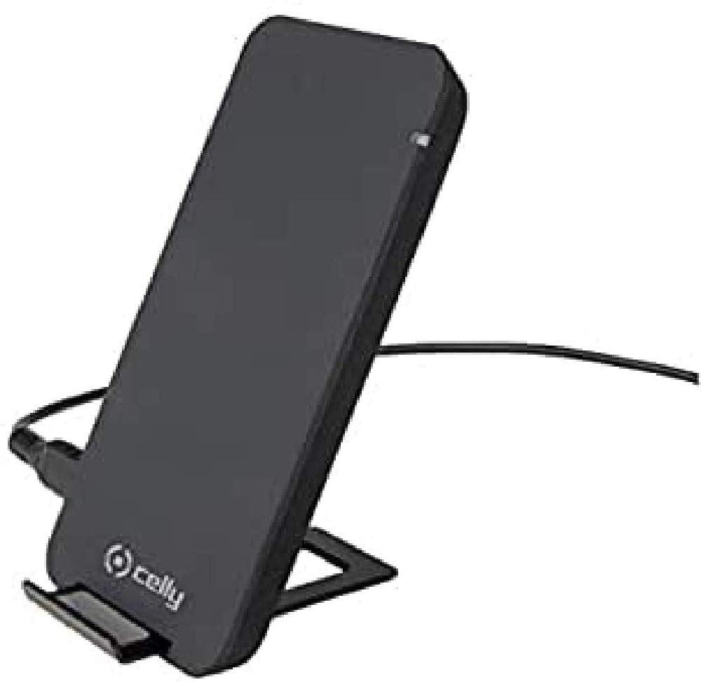 Celly Wireless Charger Network Standing Stand, Wireless Fast Charging 10W, 15A, Black