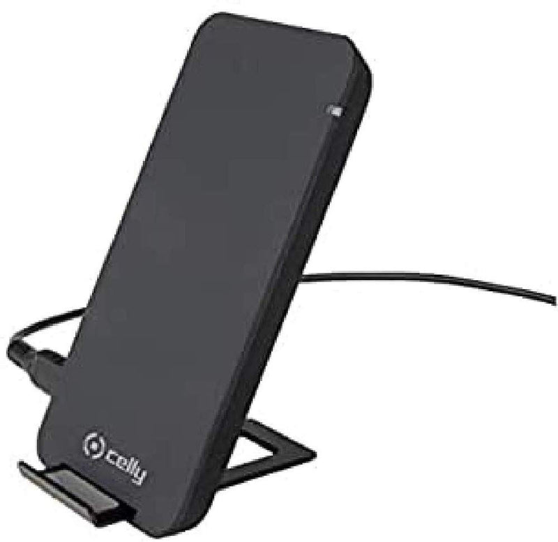 Celly Wireless Charger Network Standing Stand, Wireless Fast Charging 10W, 15A, Black