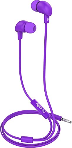 Celly-Stereo Headphones 3.5 mm Flat Cable Purple
