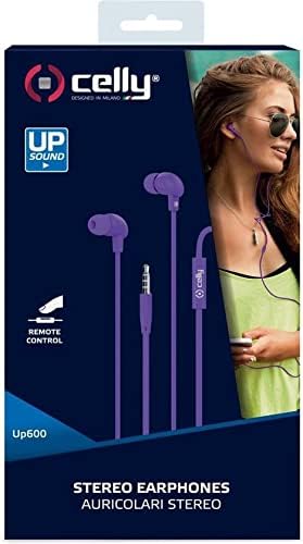 Celly-Stereo Headphones 3.5 mm Flat Cable Purple