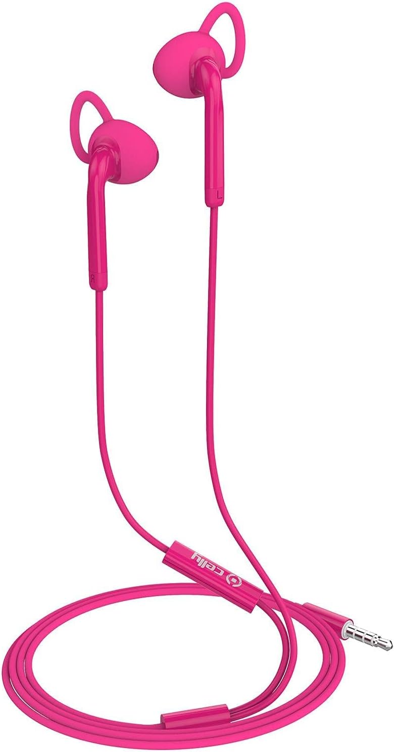 Celly-Stereo Headphones 3.5 mm Active Pink