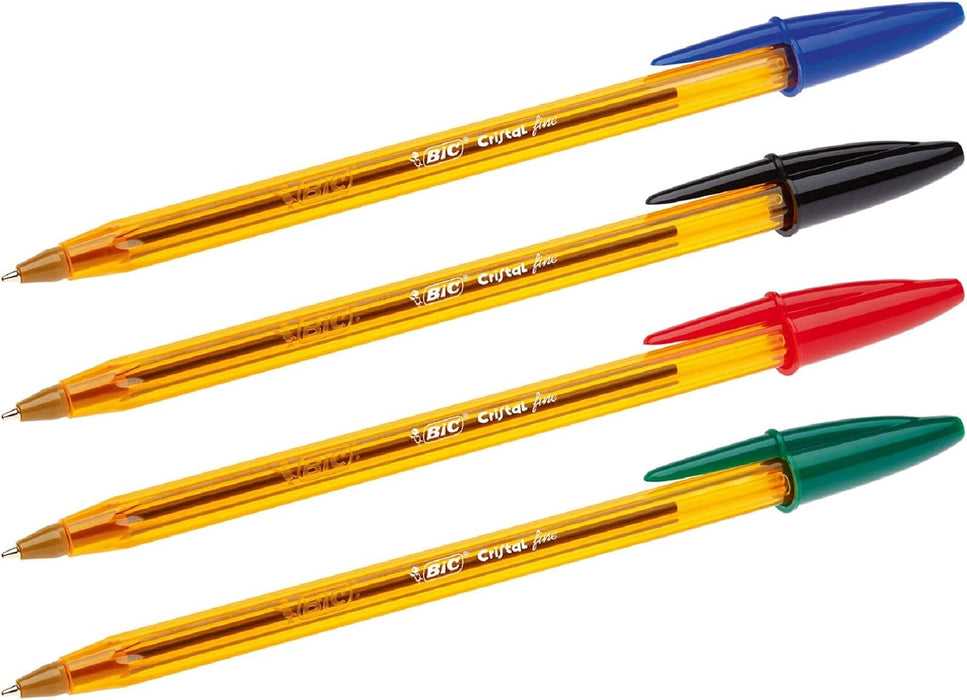 Bic Cristal Original Fine Ball Pens, Fine Point (0.8 mm), Blue, Box of 50 - Smudge-Free, Every-Day Writing Pens with More Precise Ink Flow