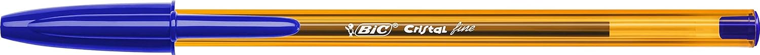 Bic Cristal Original Fine Ball Pens, Fine Point (0.8 mm), Blue, Box of 50 - Smudge-Free, Every-Day Writing Pens with More Precise Ink Flow