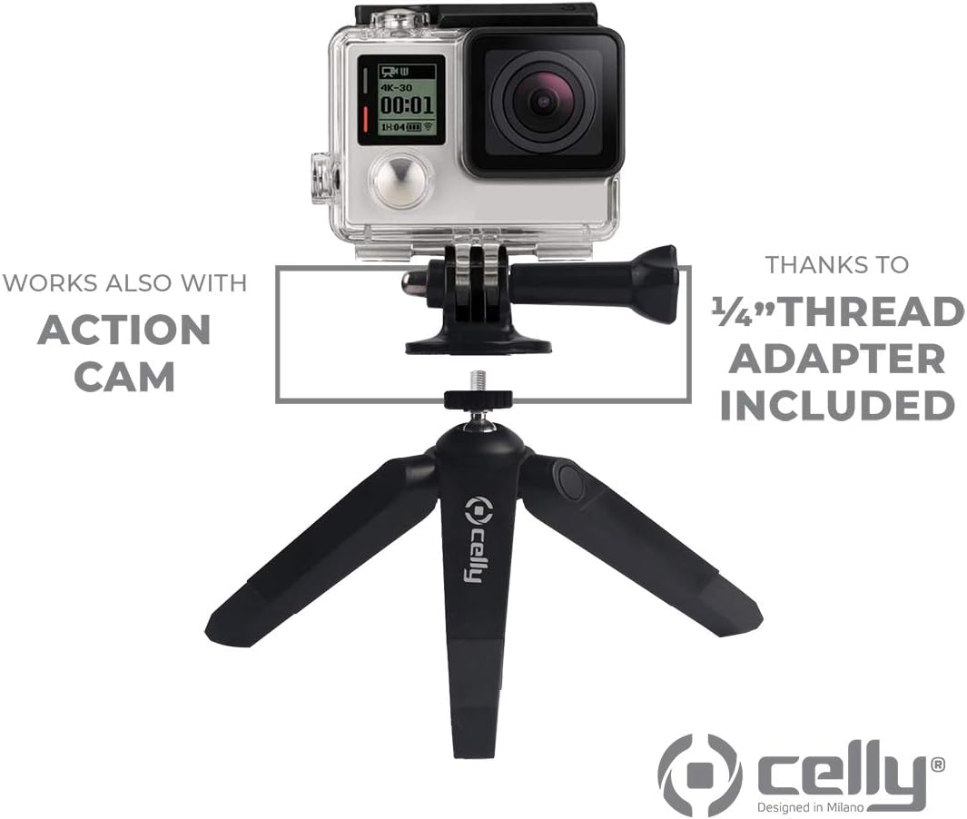 Celly CLICKNANOTRIBK Portable Nano Tripod, Black
