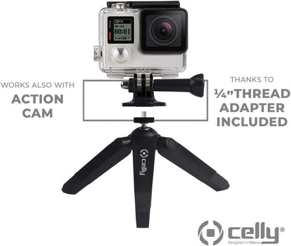Celly CLICKNANOTRIBK Portable Nano Tripod, Black